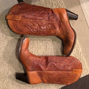 Vintage Acme Stacked Heel Cowboy Boots size 8.5N